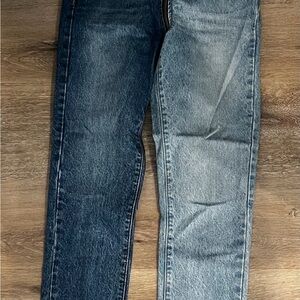 REVICE Women Two-Tone Blue Slim Straight Jeans